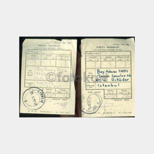 1958-1959 Ayvalık Posta Damgalı Taahhütlü Makbuz