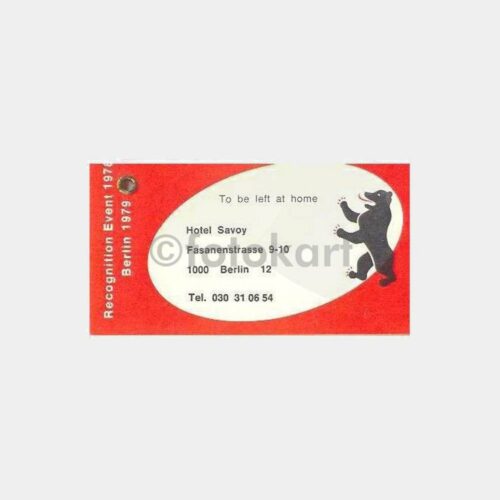 1979 Berlin Ayı Motifli Otel Bavul Fişi