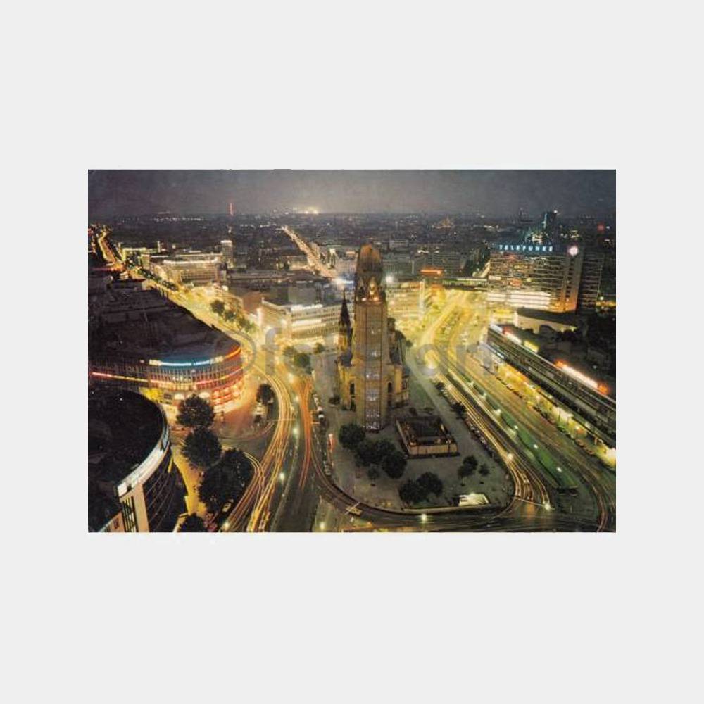 1969 Almanya Berlin Gece Görünüş Kartpostal