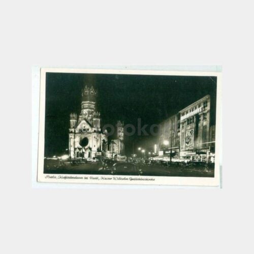 1930 Almanya Berlin Gece Görünüş Kartpostal