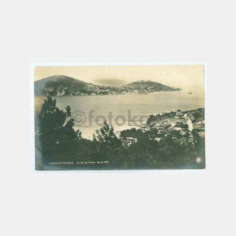 1930 Büyükada'dan Heybeliada Görünüş Kartpostal