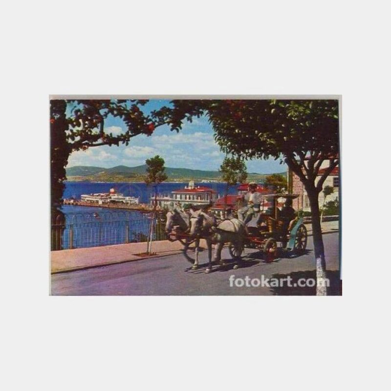 1988 Büyükada İskele ve Fayton Kartpostal