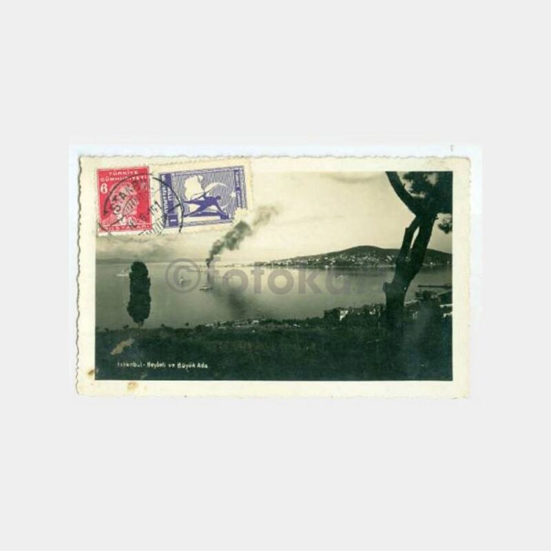 1941 Büyükada ve Heybeliada Görünüş Kartpostal
