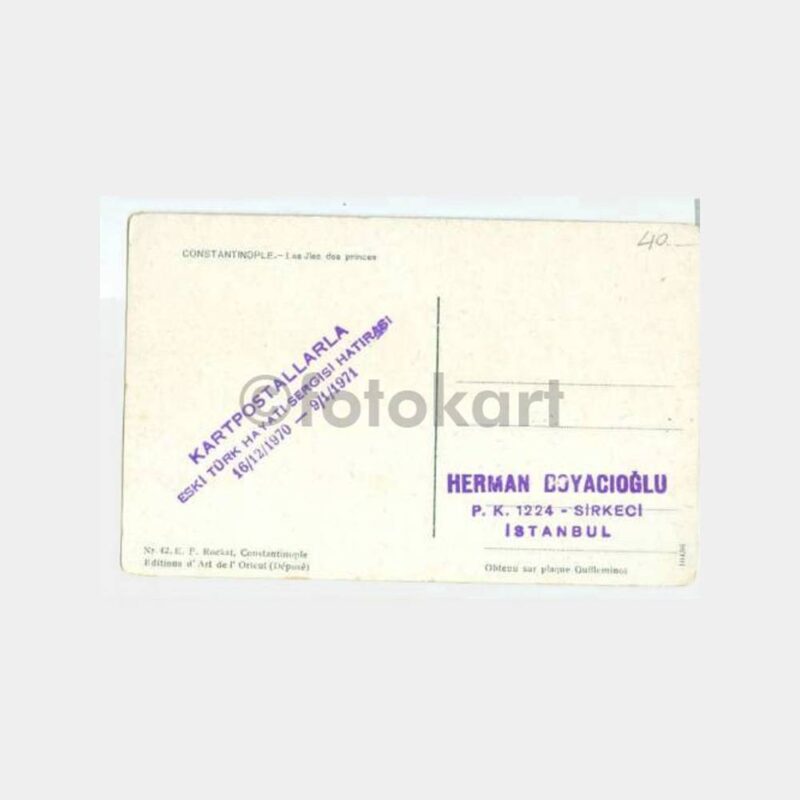 1923 Büyükada Herman Boyacıoğlu Damgalı Rochat Kartpostal - Görsel 2