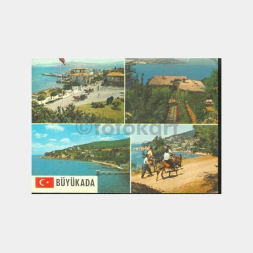 1980 Büyükada Eşekli Gezi Konulu Kartpostal