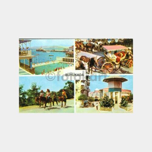 1974 Büyükada 4 Görünüş Kartpostal