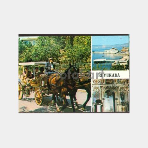 1968 Büyükada Fayton Görünüş Kartpostal
