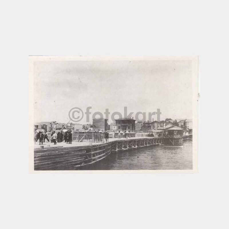 1910 Büyükada İskelesi Görünüş Yeni Baskı Kartpostal