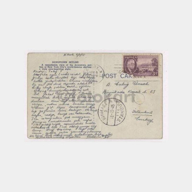 1945 Büyükada Damgalı Yabancı Kartpostal - Görsel 2