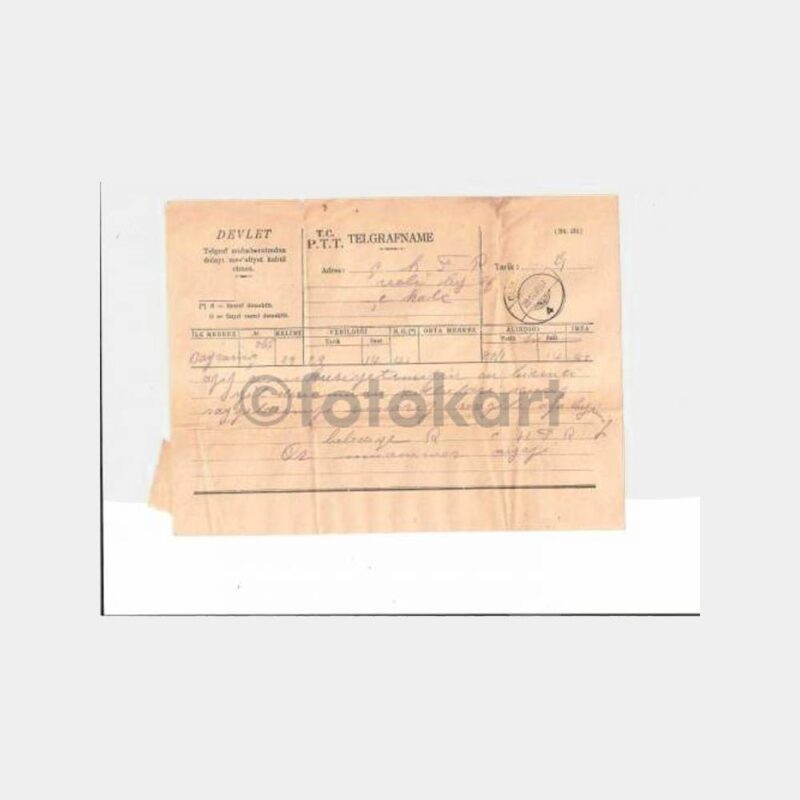 1934 Çanakkale Damgalı Telgraf