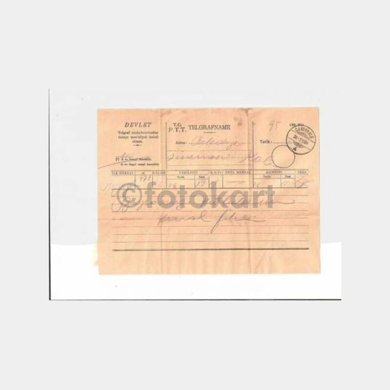 1934 Çanakkale Damgalı Telgraf