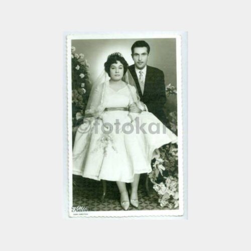 1960 İzmir Foto Kültür Gelin Damat Fotoğraf