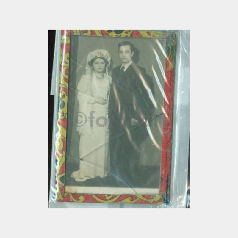 1930 Gelin Damat Camlı Çerçeve Fotoğraf