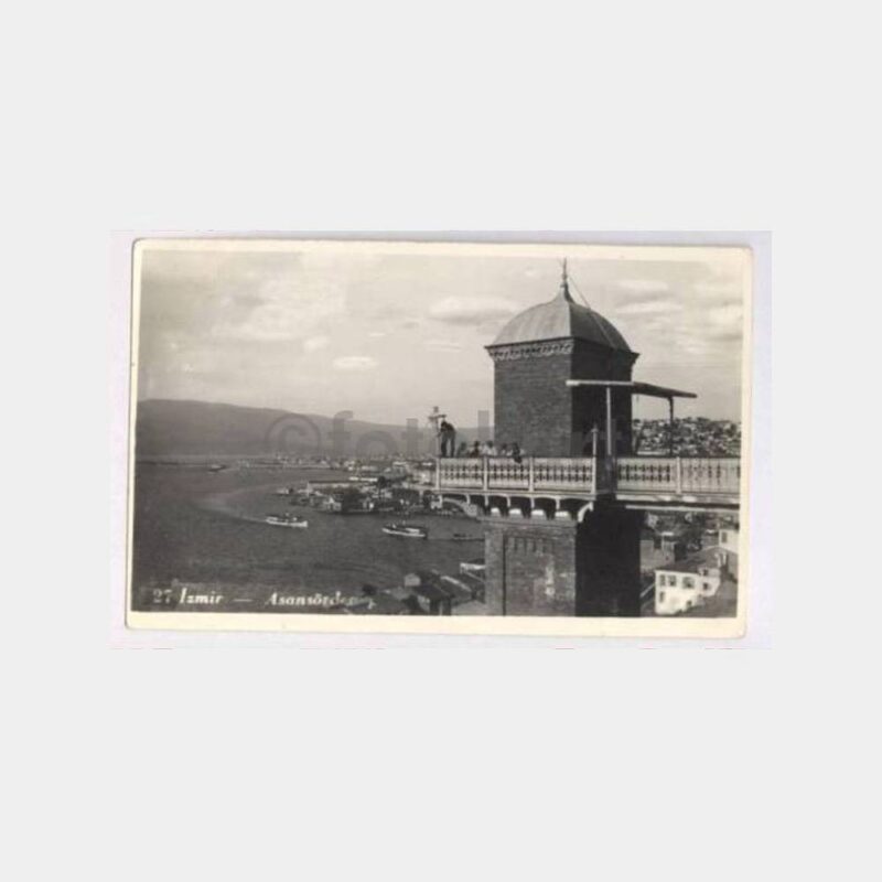 1930 İzmir Asansör Görünüş Kartpostal