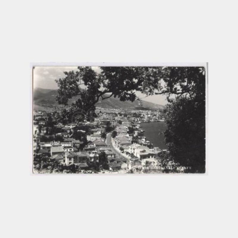 1962 İzmir Güzelyalı Görünüş Damgalı Fotokart