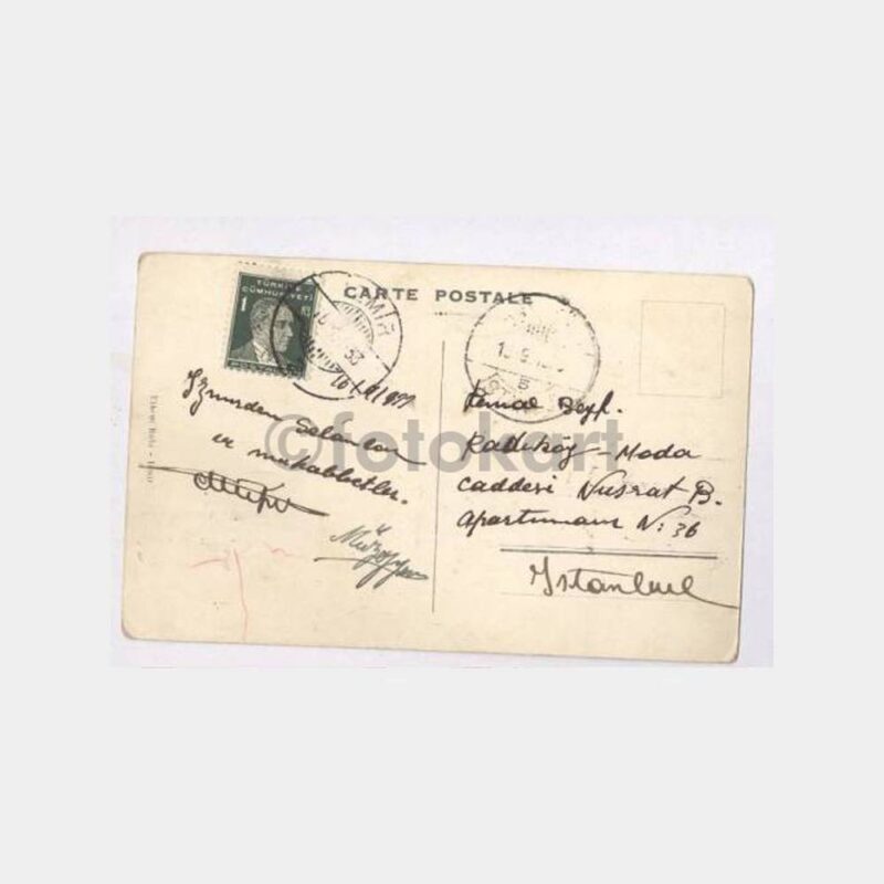 1933 İzmir Bahribaba Parkı Damgalı Kartpostal - Görsel 2