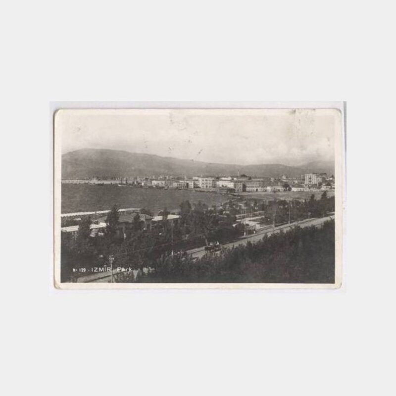 1933 İzmir Bahribaba Parkı Damgalı Kartpostal