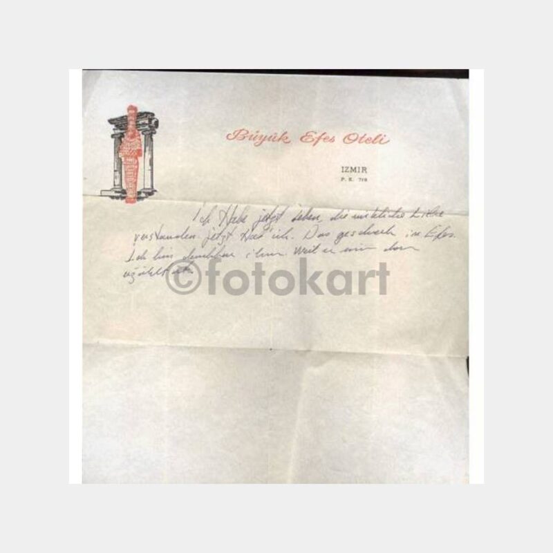 1965 İzmir Büyük Efes Oteli Antetli Kağıt