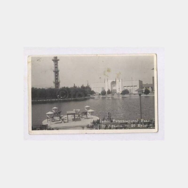 1930 İzmir Fuarı Paraşüt Kulesi Fotokart