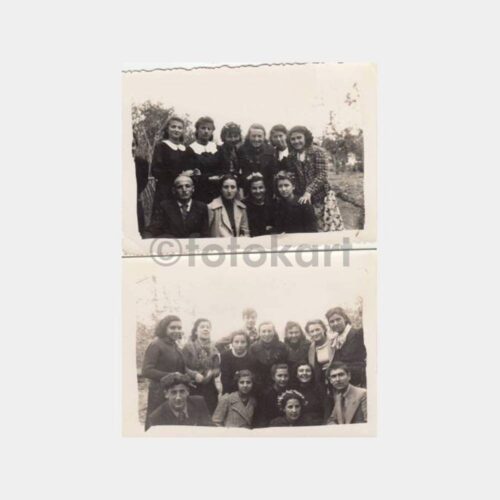 1940 Malatya Lisesi Okul Grubu Konulu 2 Adet Fotoğraf