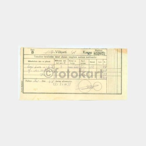 1960 Adana Vergi Makbuzu