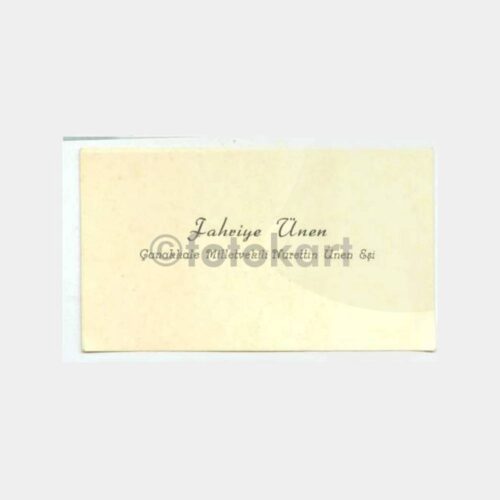 1940 Çanakkale Milletvekili Konulu Kartvizit