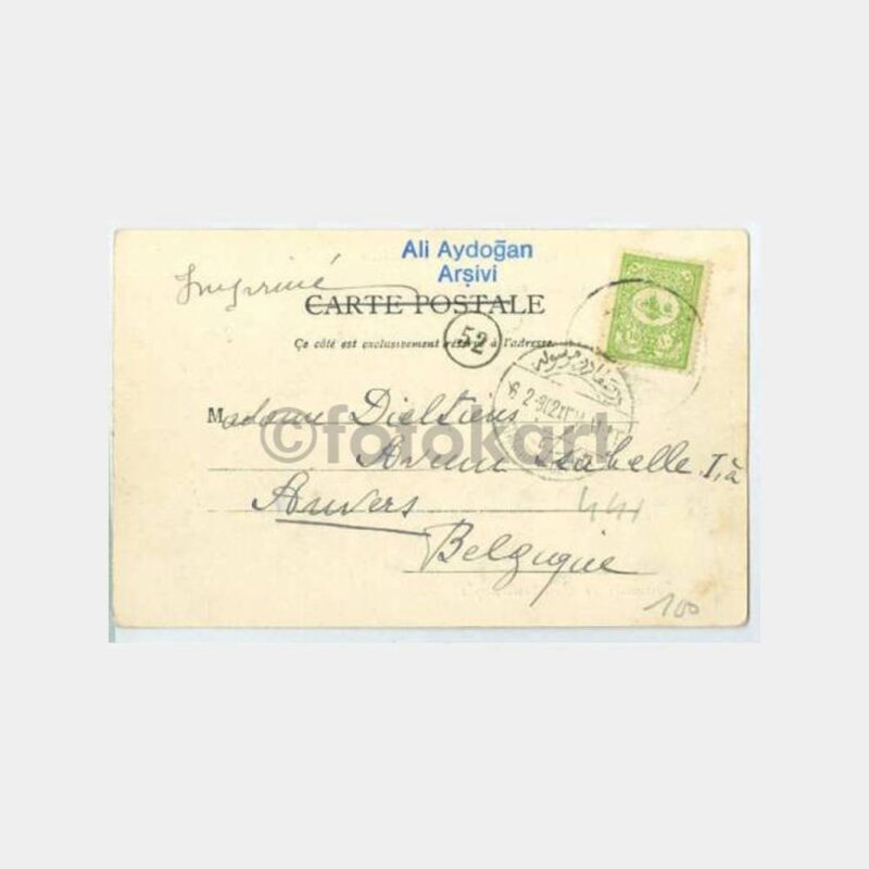 1902 Heybeliada Ticaret Okulu Damgalı Kartpostal - Görsel 2