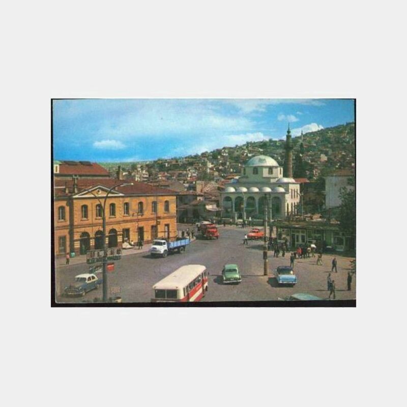İzmir Basmane Meydanı Görünüş Kartpostal