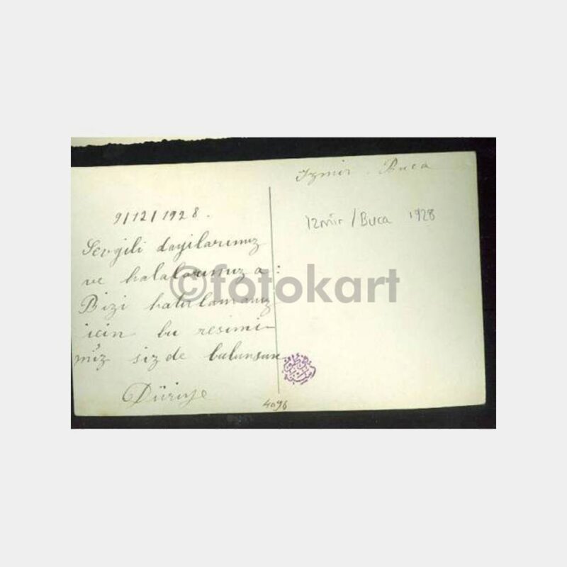 1928 İzmir Buca İki Genç Kız Görünüş Fotoğraf - Görsel 2