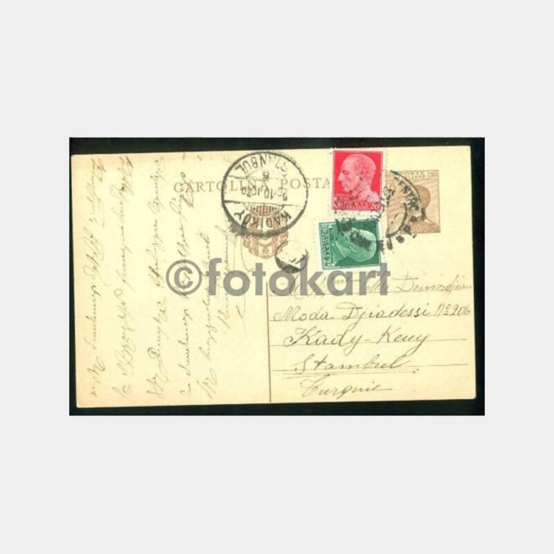 1930 İtalya Posta Kartı - Moda Cad Kadıköy Varış