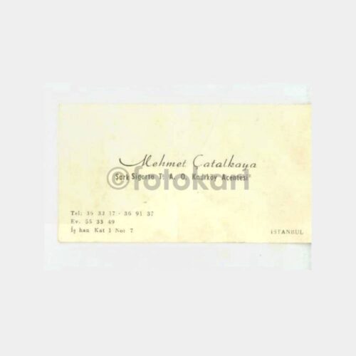 1960 Kadıköy Şark Sigorta Konulu Kartvizit