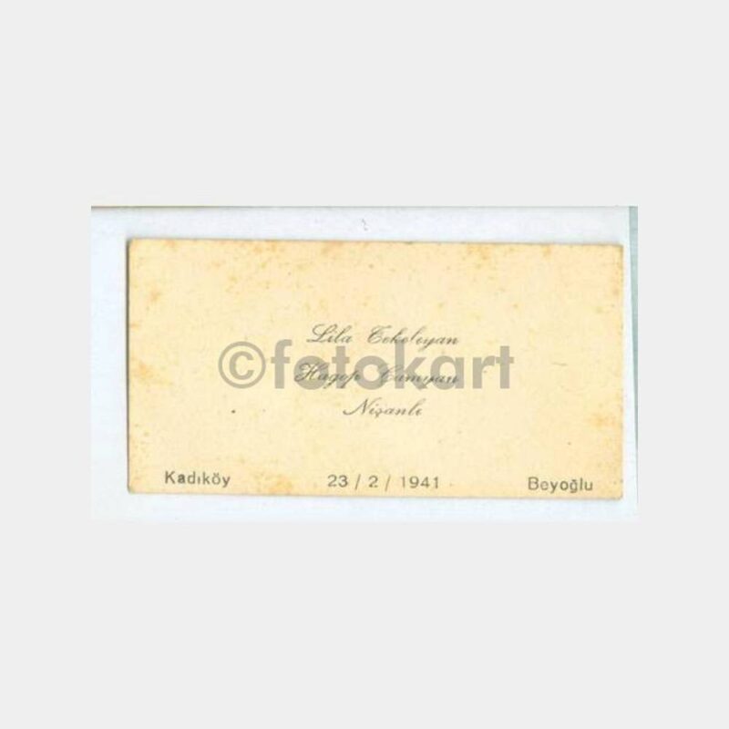 1941 Kadıköy-Beyoğlu Nişanlı Kartı