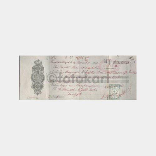 1910 Galip Paşa İmzalı Osmanlı Borç Senedi