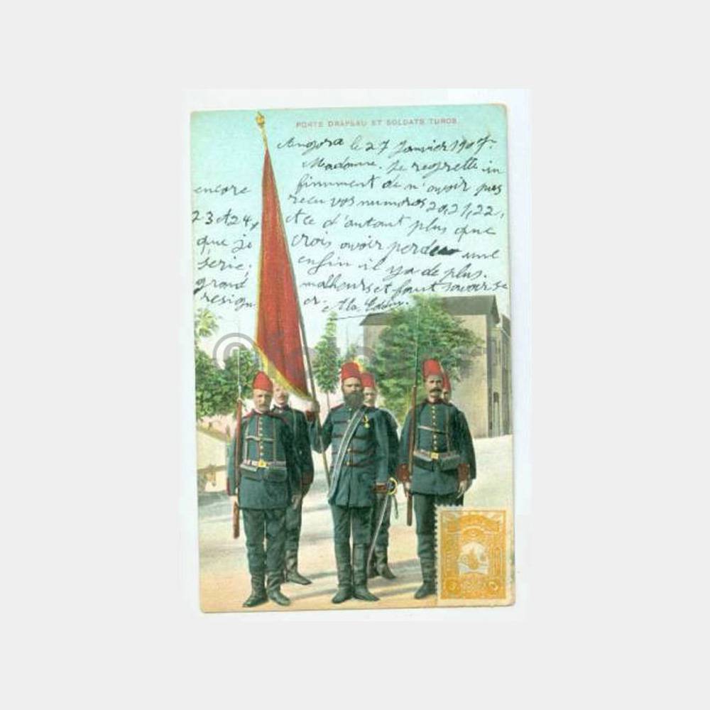 1907 Osmanlı Askerler Konulu Kartpostal