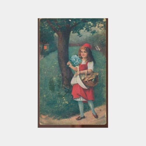 1911 Osmanlı Damgalı Çiçekli Kız Tablo Kartpostal