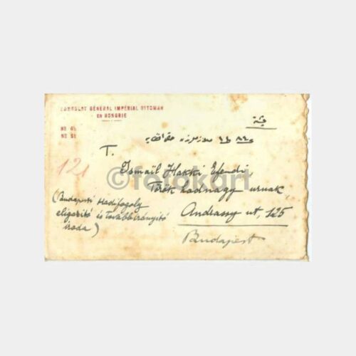 1918 Osmanlı Macar Konsolosluğu Yazılı Zarf