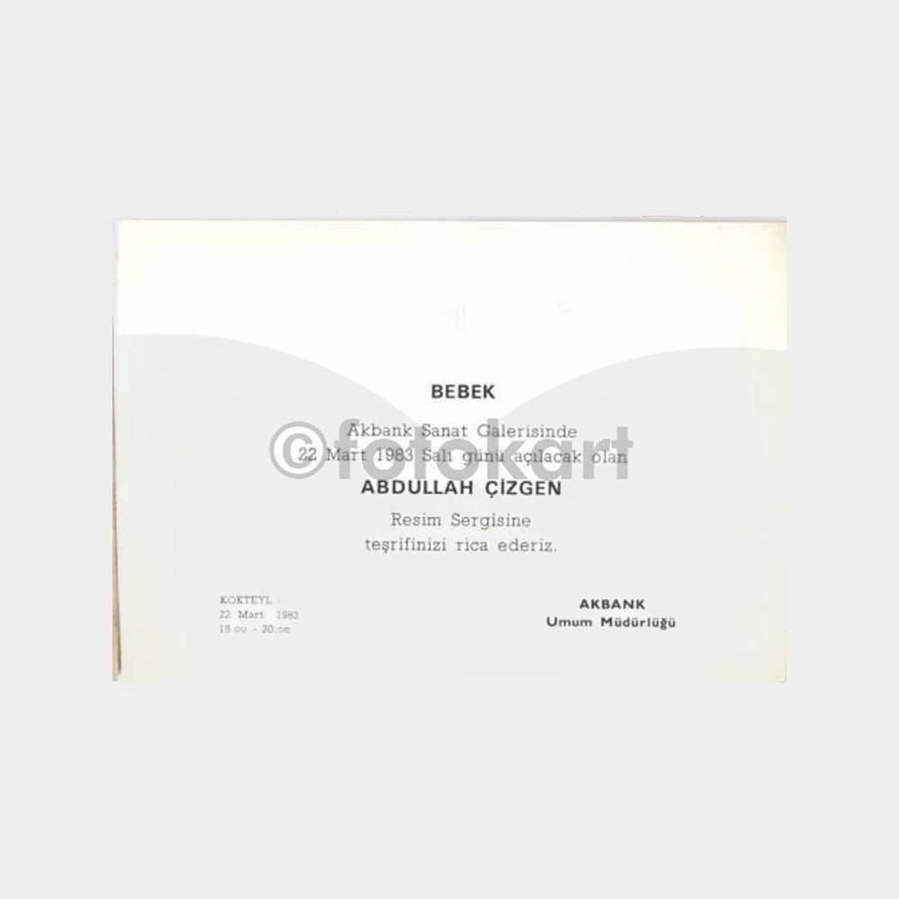 1983 Ressam Abdullah Çizgen Sergi Davetiyesi