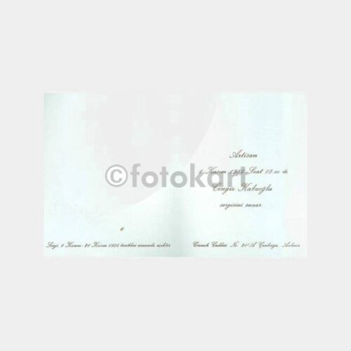 1984 Ressam Cengiz Kabaoğlu Sergi Davetiyesi