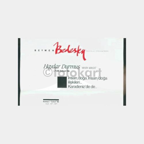 1986 Ressam Haydar Durmuş Sergi Davetiyesi