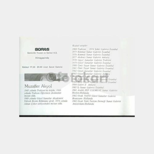 1985 Ressam Muzaffer Akyol Sergi Davetiyesi