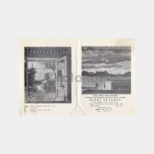 1979 Ressam Nihat Akyunak Resim Sergi Davetiyesi