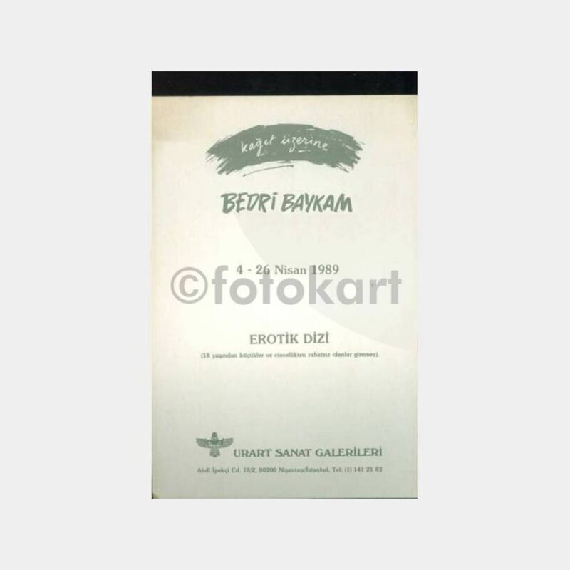 1989 Ressam Bedri Baykam Sergi Davetiyesi - Görsel 2