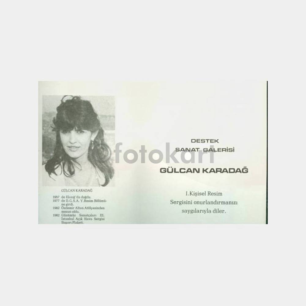 1985 Ressam Gülcan Karadağ Sergi Davetiyesi