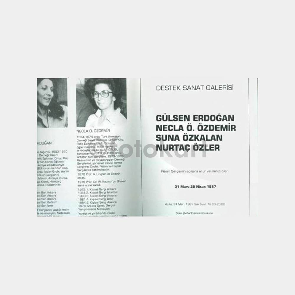 1987 Ressam Gülsen Erdoğan Sergi Davetiyesi