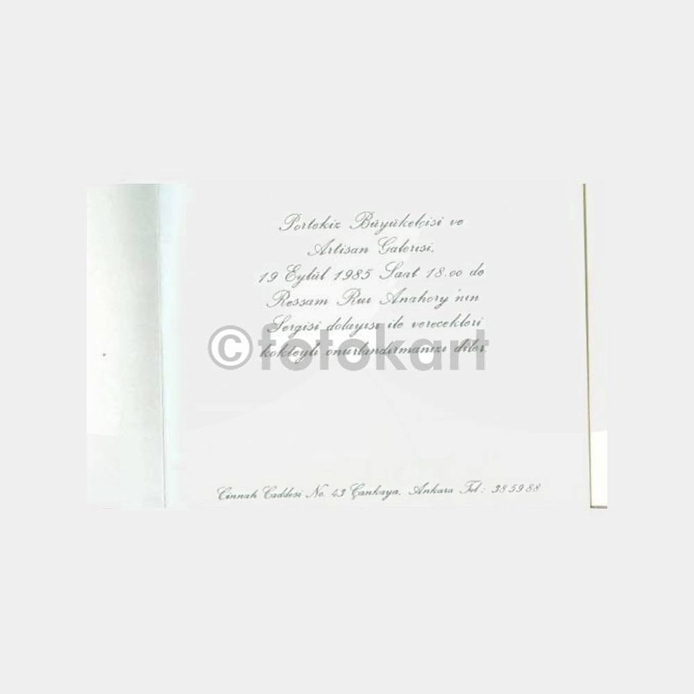 1985 Ressam Rui Anahory Sergi Davetiyesi - Görsel 2