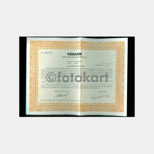 1990 T. Öğretmenler Bankası Hisse Kesir Makbuzu