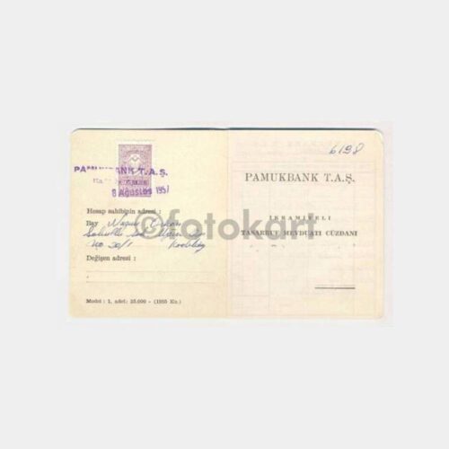 1957 Pamukbank Banka Hesap Cüzdanı