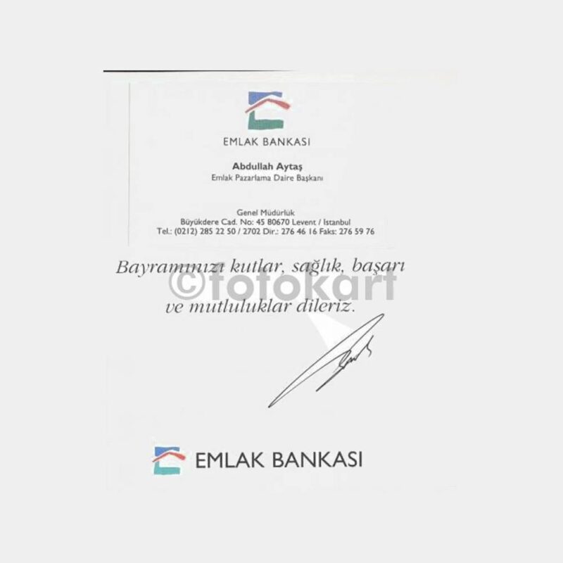 T. Emlak Kredi Bankası 71. Yıl Kutlama Kartı - Görsel 2