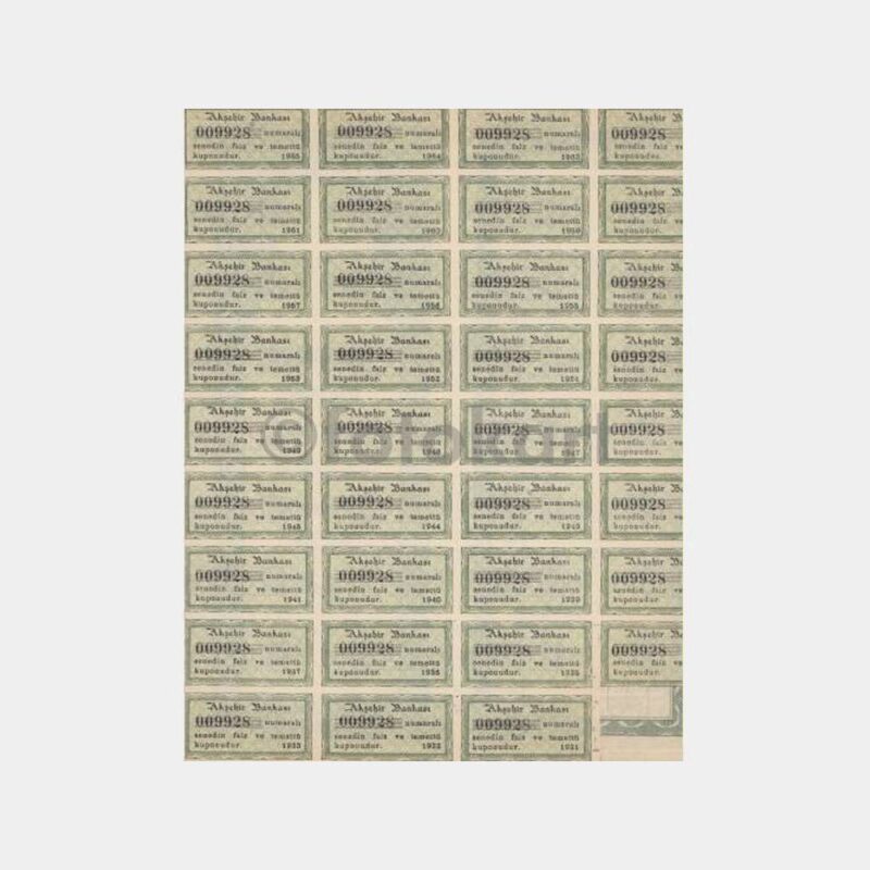 1930 Akşehir Bankası Hisse Senedi - Görsel 2