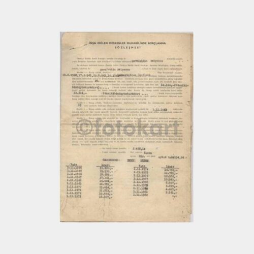 1963 T. Emlak Bankası Borçlanma Sözleşmesi